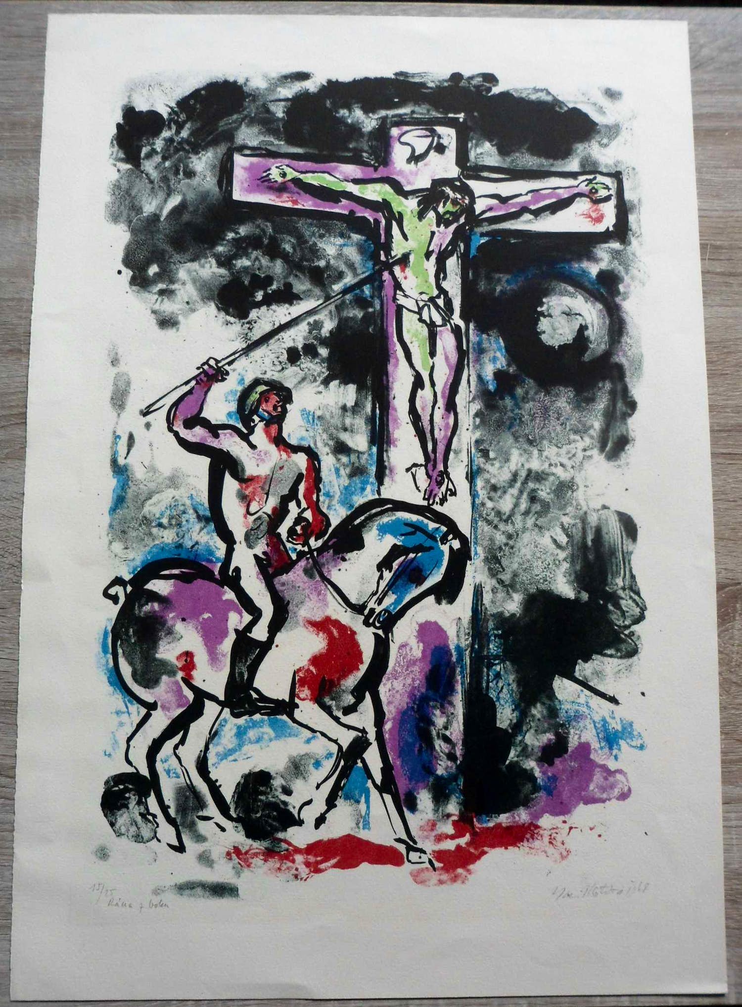 Emil Kotrba - Litho, zonder titel, werk uit 1968 verkocht voor € 35!