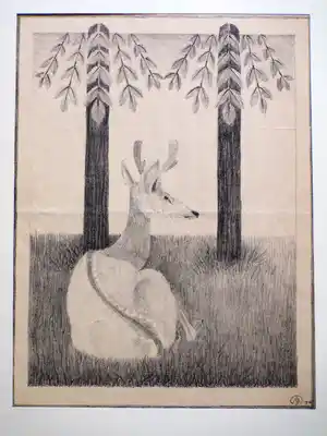Samuel Jessurun de Mesquita - Barasinga Hert - Litho verkocht voor € 1!