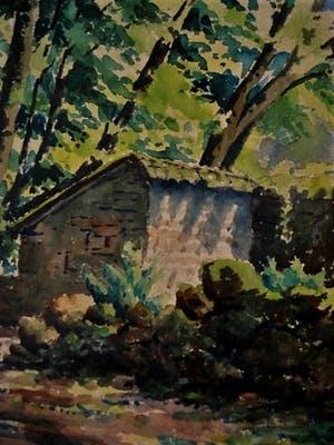 Niet of onleesbaar gesigneerd - Gesigneerd omstreeks 1920 geschilderd Aquarel "Invallend zonlicht" kopen? Bied vanaf 10!