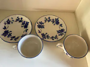 Steingutwerk VEB Torgau - Vintage kop en schotel blauw bloemenmotief kopen? Bied vanaf 29!