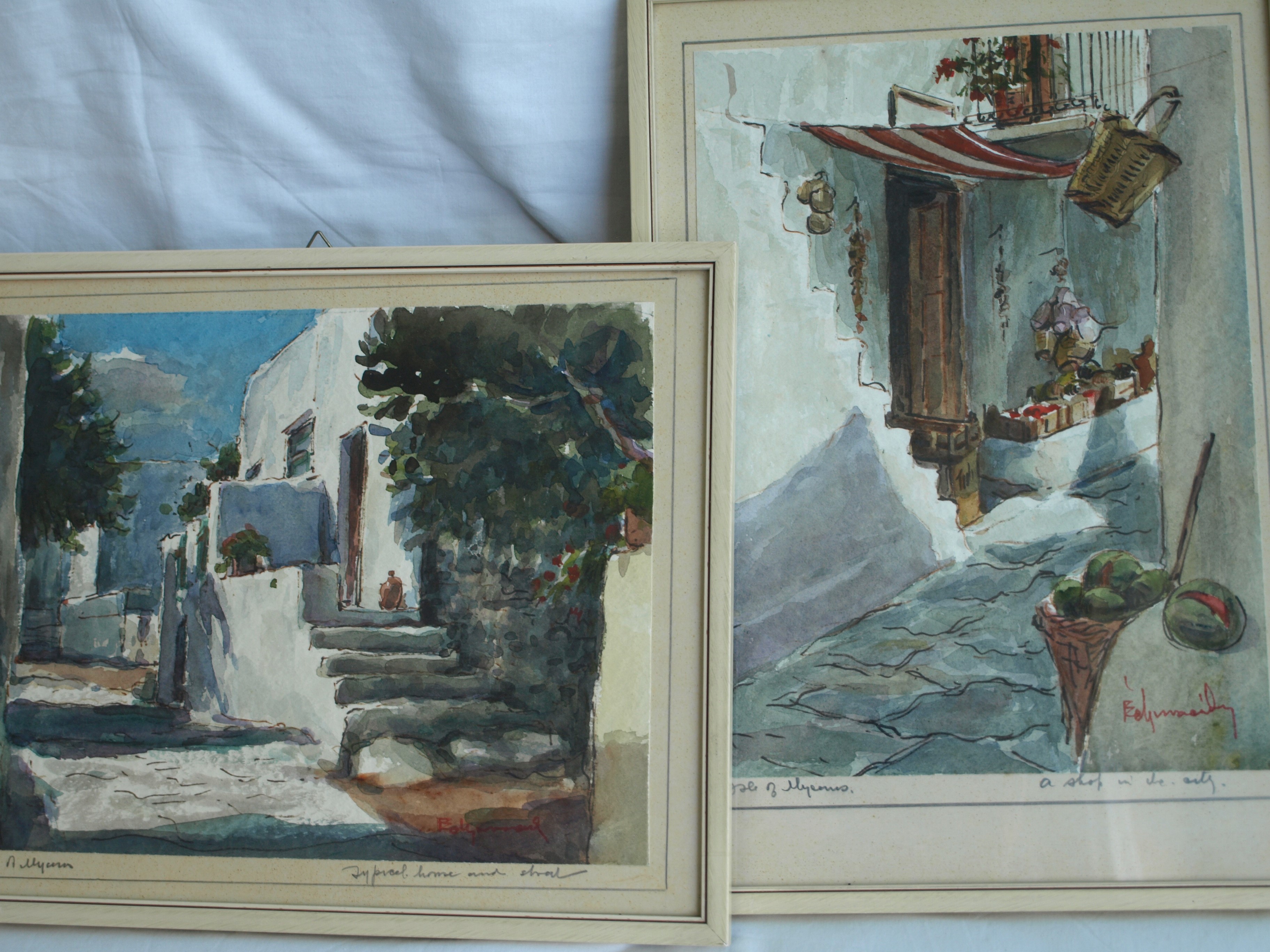 Niet of onleesbaar gesigneerd - 2 Aquarellen , gesigneerd & ingelijst – Engelse kunstenaar? kopen? Bied vanaf 1!