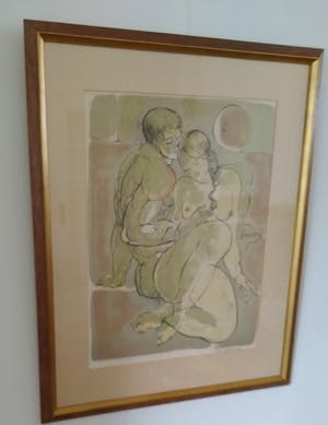 Guy Renne - (1925-1990)-litho verliefd koppel, fijntjes weergegeven. kopen? Bied vanaf 135!