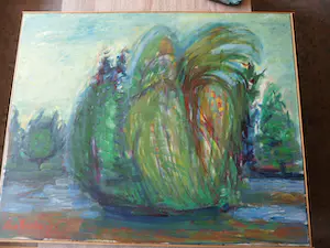 Agnes van den Brandeler - Schilderij, Eiland in park Hengelo Gld. kopen? Bied vanaf 90!