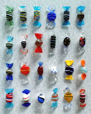 Seguso - 24x Murano Glas Snoepjes / Bonbons / Sweets - Vintage Kunst Venetië kopen? Bied vanaf 70!