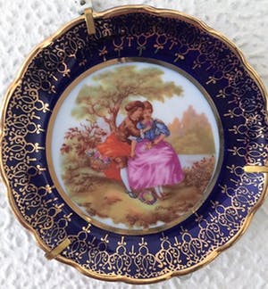 Royal Limoges - Kobalt-blauw wandbordjes 2 stuks kopen? Bied vanaf 1!