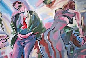 Dick Bastiaan van der Meijden - Dagdromen op kantoor - Pop Art - Humoristische erotische voorstelling- Groot verkocht voor € 1!