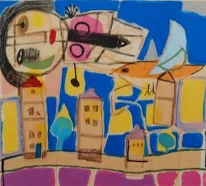 Corneille - Ingelijste litho: 'Souvenir d' Amsterdam' - 1997 kopen? Bied vanaf 395!