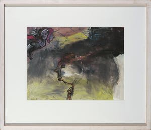 Rachid Ben Ali - Inkt en gouache op papier, Tegendradig - Ingelijst kopen? Bied vanaf 1!