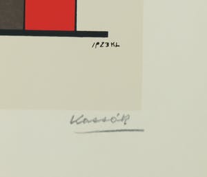 Lajos Kassak - Zeefdruk, Constructivistische voorstelling kopen? Bied vanaf 200!