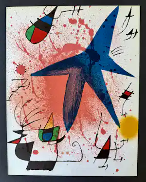 AcheterJoan Miro - L´Astre bleu, Farblithographie von 1972, Werkverzeichnis Mourlot 857? Enchérissez de 280!