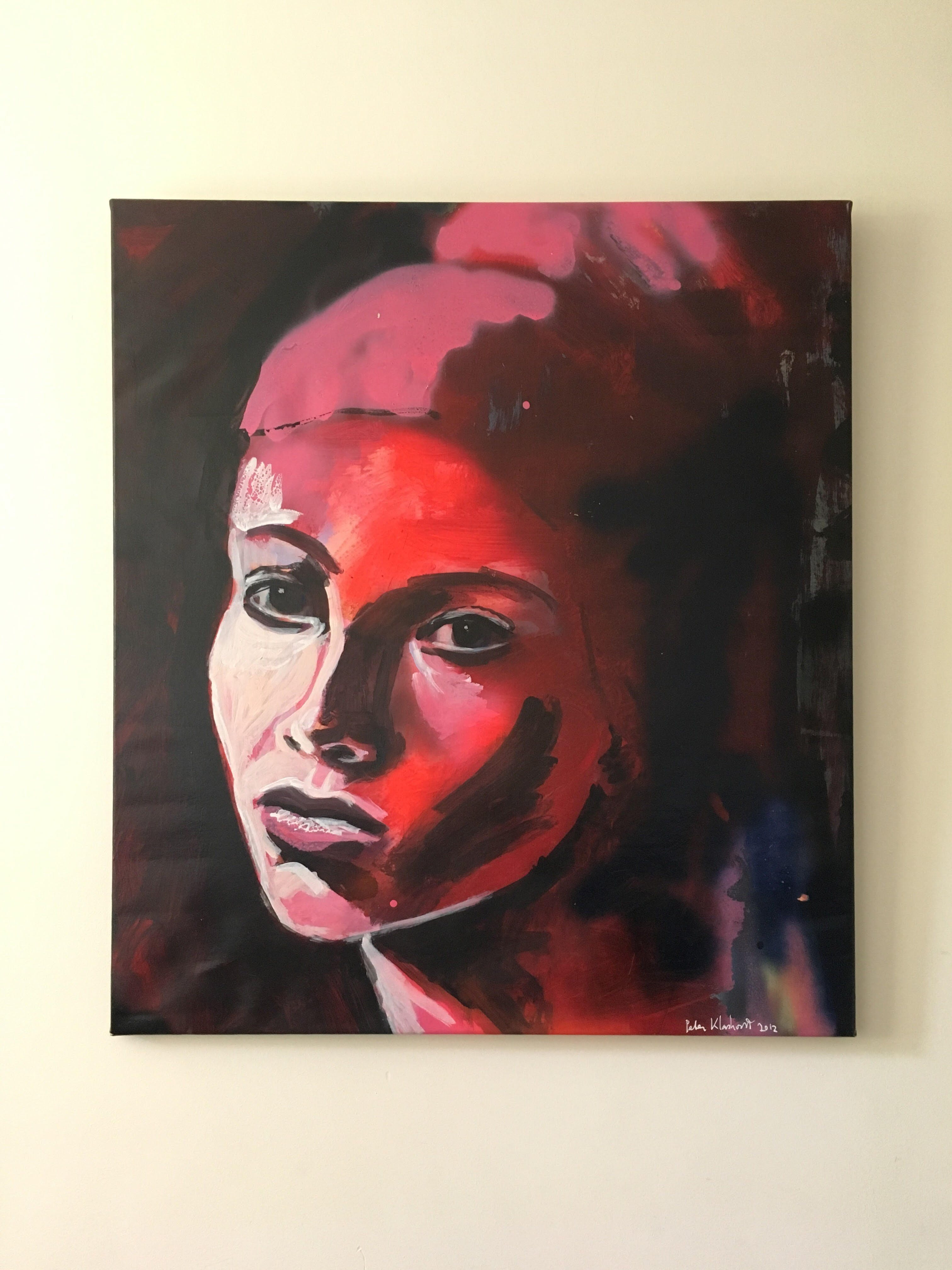 Peter Klashorst - Portret vrouw - Groot werk 90 x 80 cm kopen? Bied vanaf 225!