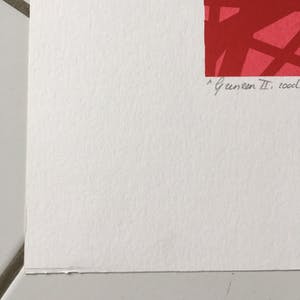 Marja Milo - Geometrisch abstract, zeefdruk, gesigneerd, Grenzen kopen? Bied vanaf 35!