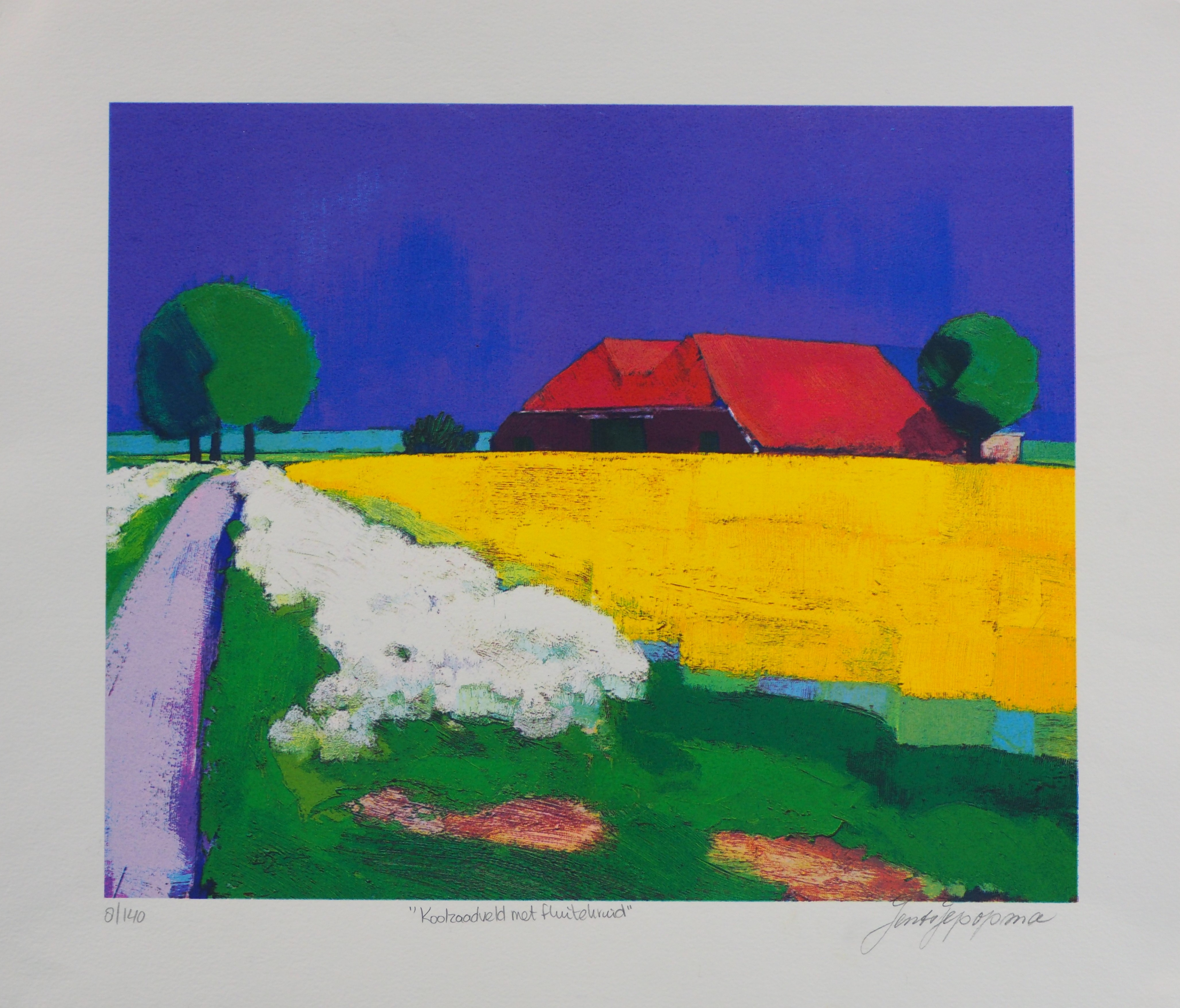 Jentsje Popma - Koolzaadveld met fluitekruid verkocht voor € 70!