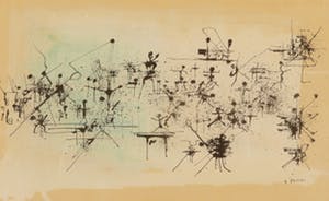 Niet of onleesbaar gesigneerd - Compositie - Kleurenpotlood, Gouache en Inkt op papier - BKR Den Haag kopen? Bied vanaf 10!