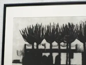 Uto Hogerzeil - Ingelijste ets en aquatint , Amstelpark, Amsterdam – 1981 – Lijst, 41 x 51 cm. kopen? Bied vanaf 60!