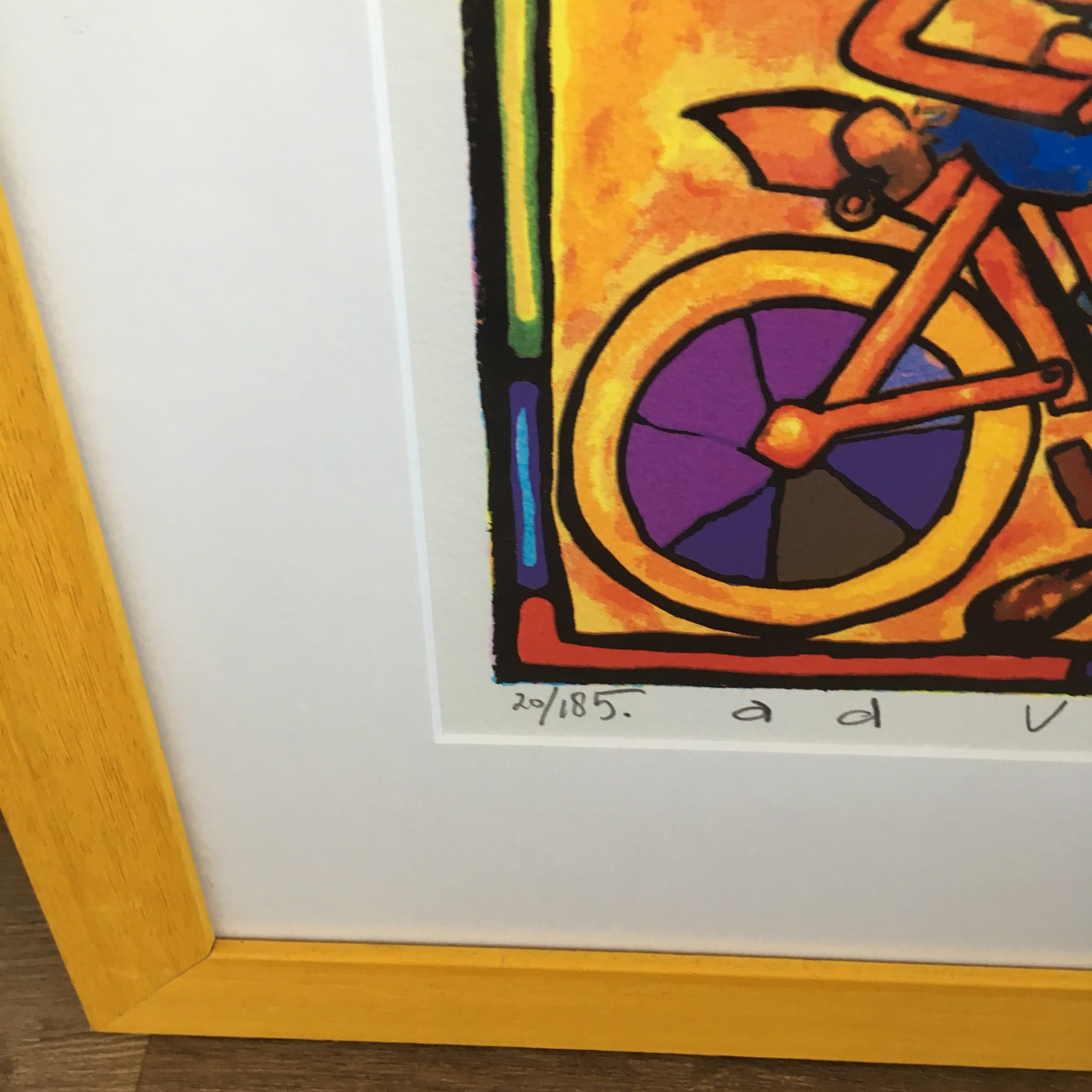 Ad Verstijnen - Zeefdruk, family bike, ingelijst. kopen? Bied vanaf 50!