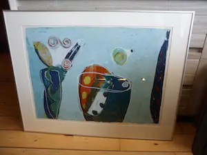 Piet Warffemius - zeefdruk: Telephone call from an island - 1990 kopen? Bied vanaf 40!