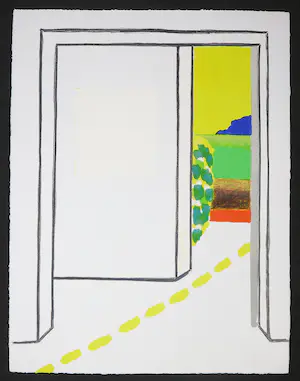 Roger Raveel - Litho, Witte ruimte van een kamer met doorkijk kopen? Bied vanaf 800!