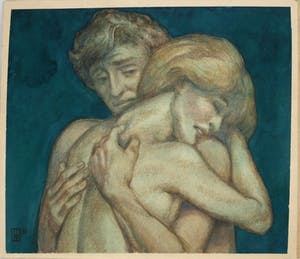 Klaas Pijlman - Gouache , “Liefdespaar” – 1988 kopen? Bied vanaf 1!