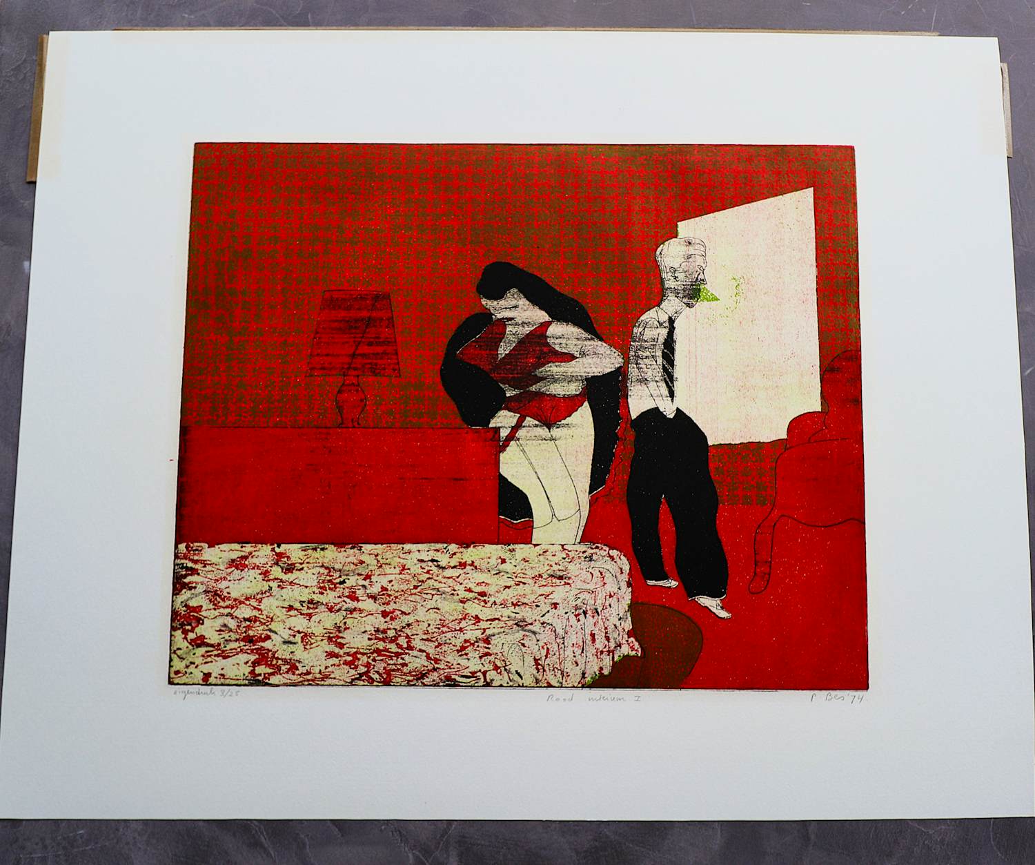 Peter Bes - een zeldzame in kleine oplage gemaakte Ets/Aquatint "rood imperium" gesigneerd kopen? Bied vanaf 47!