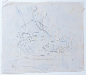 Gerrit Willem Dijsselhof - Vier originele (vissen-)tekeningen/schetsen kopen? Bied vanaf 80!