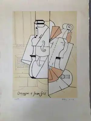 Valerio Adami - Omaggio a Juan Gris verkauft für € 100!