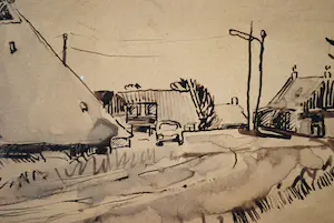Jan Zondag - Laaksum, Friesland 1971 - inkttekening kopen? Bied vanaf 75!