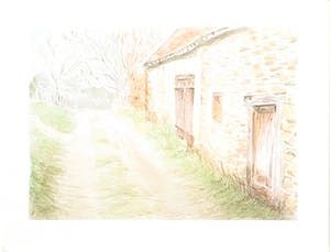 Niet of onleesbaar gesigneerd - Aquarel, Zonder titel - Ingelijst kopen? Bied vanaf 1!