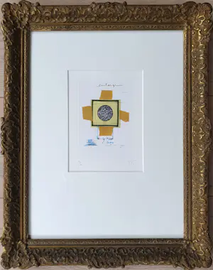 Claes Oldenburg - Litho: 'Notes in hand' Nieuw ingelijst in oude lijst. kopen? Bied vanaf 195!