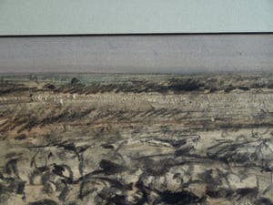 Wim Steijn - Tekening pastelkrijt , “Landschap” – gesigneerd & ingelijst – ca 1970 kopen? Bied vanaf 40!