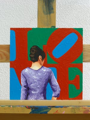 Gerard Boersma - Love (Vrouw kijkend naar schilderij van Robert Indiana) kopen? Bied vanaf 75!