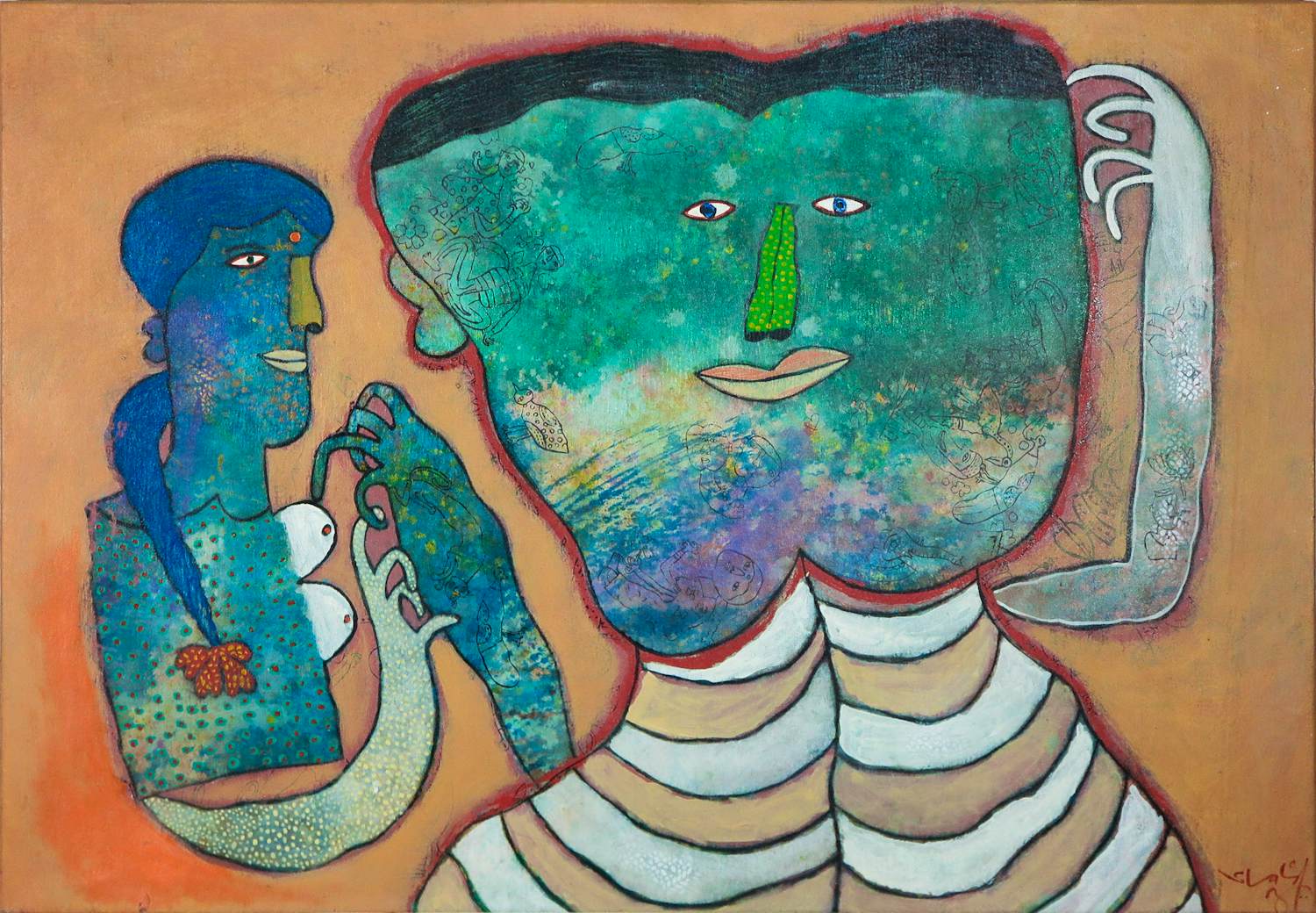 Shahid Parvez - Acryl op doek, Not now kopen? Bied vanaf 350!