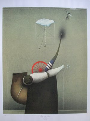 Niet of onleesbaar gesigneerd - Litho, gesigneerd "das Rote Rad" kopen? Bied vanaf 1!