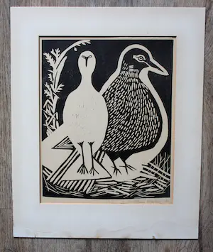 Niet of onleesbaar gesigneerd - 8 werken: ets, aquarel, houtsnede, linosnede kopen? Bied vanaf 1!