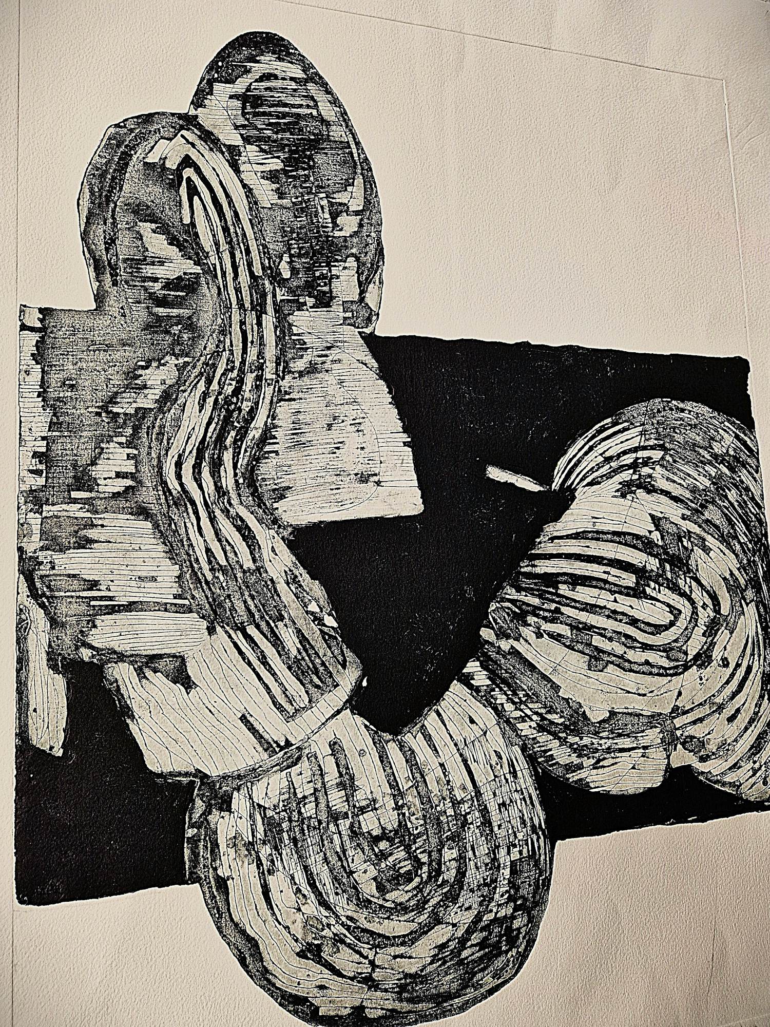 Cees Kortlang - Grote, in diverse grijstinten handgekl. reliëf Ets/aquatint - zeer kleine oplage verkocht voor € 59!
