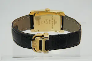 92 - Stijlvol 18Krt gouden Baume et Mercier "Hampton Milleis" polshorloge kopen? Bied vanaf 1600!