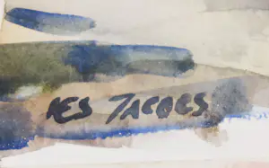 Ies Jacobs - Aquarel op papier, Moeder met kleintjes kopen? Bied vanaf 100!