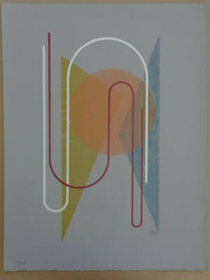 Cesar Domela - GEOMETRISCHE ABSTRACTIE / KLEURLITHO / 66x50cm / SIG kopen? Bied vanaf 145!