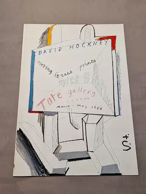 David Hockney - gesigneerde brochure bij expositie "moving focus prints" in Tate Gallery London kopen? Bied vanaf 180!