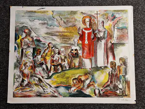 AcheterMatthieu Wiegman - Grote religieuze kleuren litho - beperkte oplage (50) - potloodgesigneerd? Enchérissez de 43!