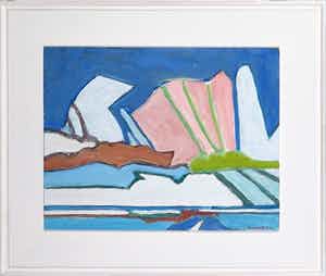 Paul Overhaus - Olieverf op board, Achter de wolken - Ingelijst verkocht voor € 50!