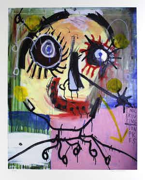 Paul Indrek Kostabi - Kleurengiclee MY DAD Handgesigneerd. verkocht voor € 55!