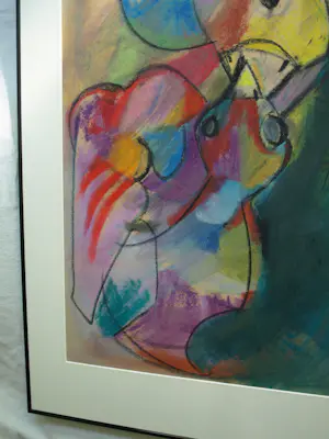 Jan Engelchor - Ingelijste pastel , ‘Moeder voedt jong - Lijst, 82 x 63 cm. kopen? Bied vanaf 80!