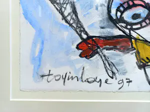 Toyin Loye - Exotische street-art, gemengde techniek op papier (netjes ingelijst, groot) kaufen? Bieten Sie von 250!