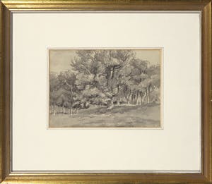 Arnoldus Johannes Eymer - Aquarel, Landschap bij Bussum - Ingelijst kopen? Bied vanaf 35!