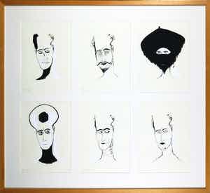 Henk Visch - Zeefdruk, Portretten - Ingelijst verkocht voor € 1!