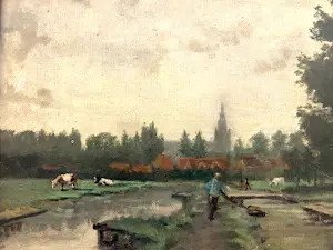Johannes Jacobus van Oost - Landschap met vee kopen? Bied vanaf 85!