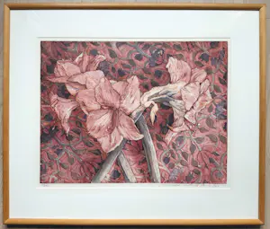 Marcel Schellekens - Amaryllis, aquatint ets (netjes ingelijst, groot) kopen? Bied vanaf 150!