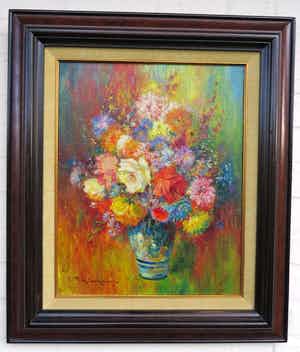 Achille Lombaert - Bloemen stilleven verkocht voor € 60!