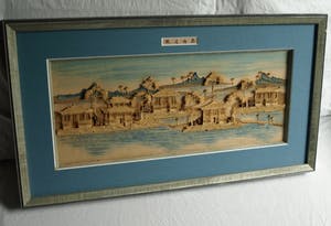 Curiosa - Uit kurk gesneden Oosters landschap – Jaren ‘80 kopen? Bied vanaf 50!